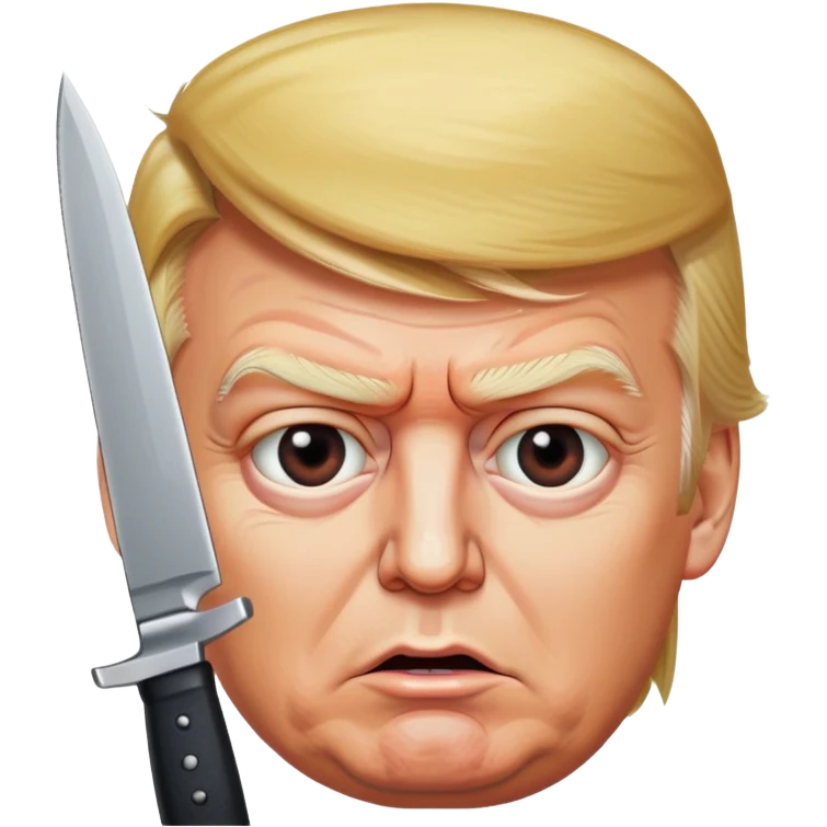 Donald Trump with a knife in his eye emoji