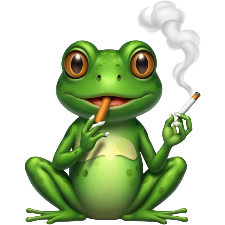 Frog smoking a cigarette  emoji