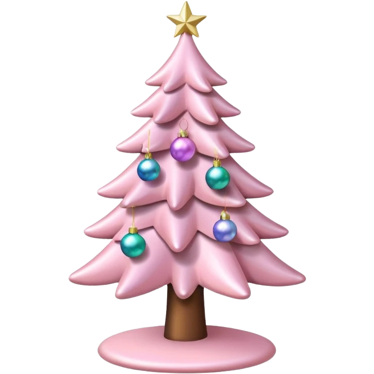pastel pink christmas tree emoji