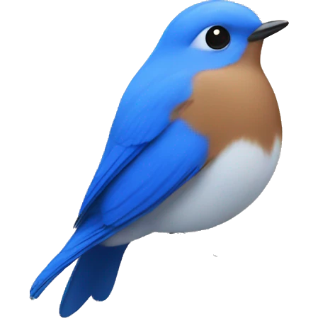 bluebird in a flower garden emoji