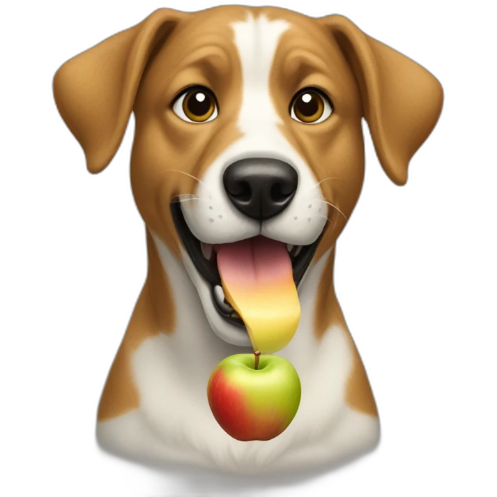 Dog eating apple emoji