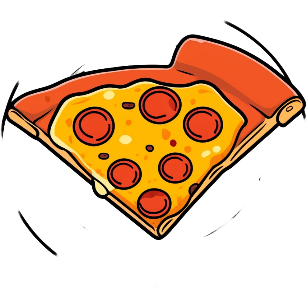 slice of pepperoni pizza on a plate emoji