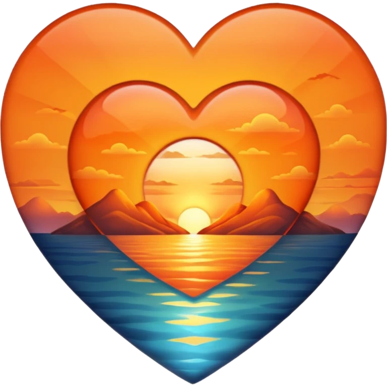  heart with sunset inside  emoji