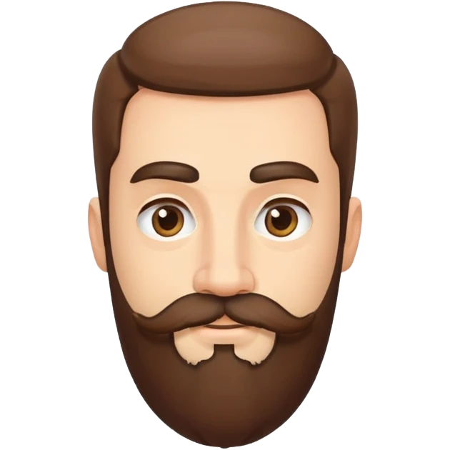 man with thick beard, mustache, and connected bushy eyebrows that meet in the middle emoji