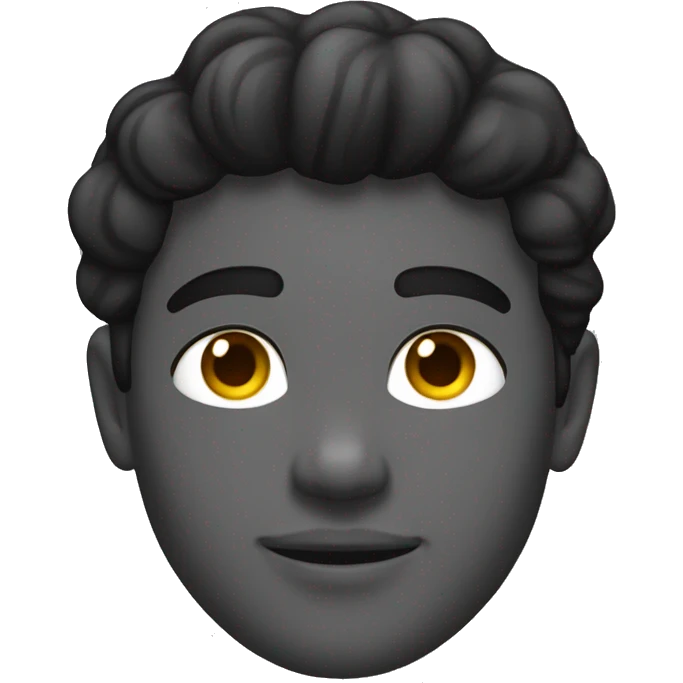 un joven de 18 años con pelo negro, rostro estilo cuadraro y guapo emoji