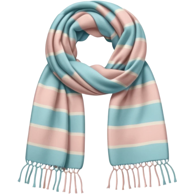 Realistic pastel vertically thick-striped winter scarf isolated. emoji