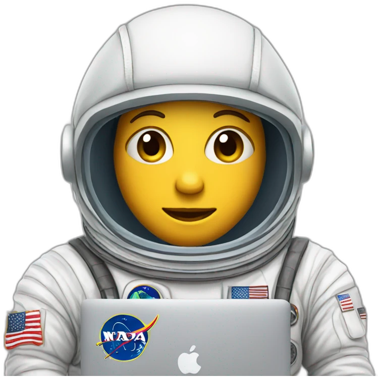 astronaut with hoodie and a macbook emoji