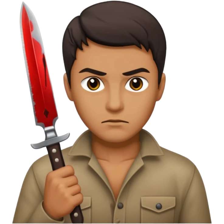 Un señor guapo con un cuchillo  amenazando  emoji
