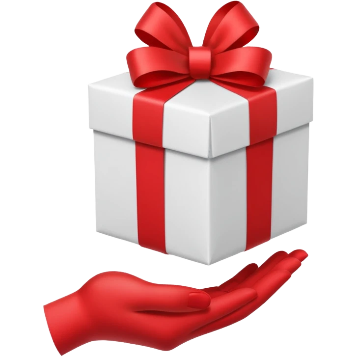 one hand offering a present, simple, clear, no text emoji