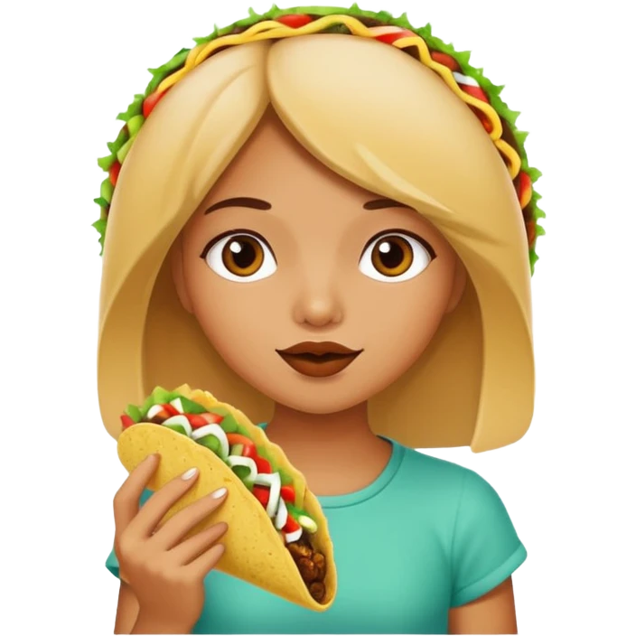 girl eating a taco emoji