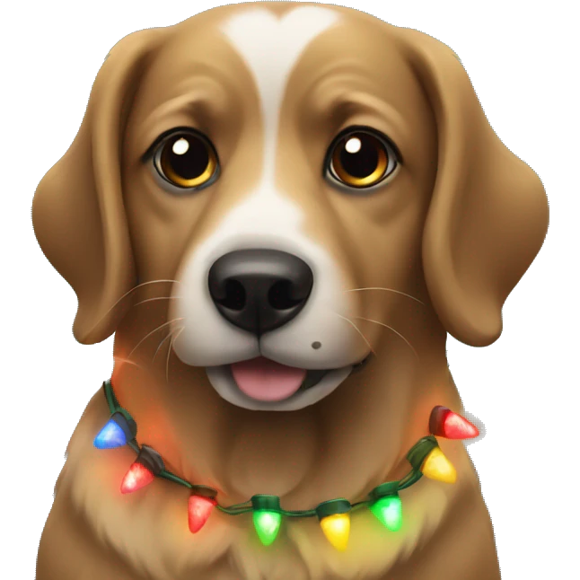 dog with christmas lights  emoji