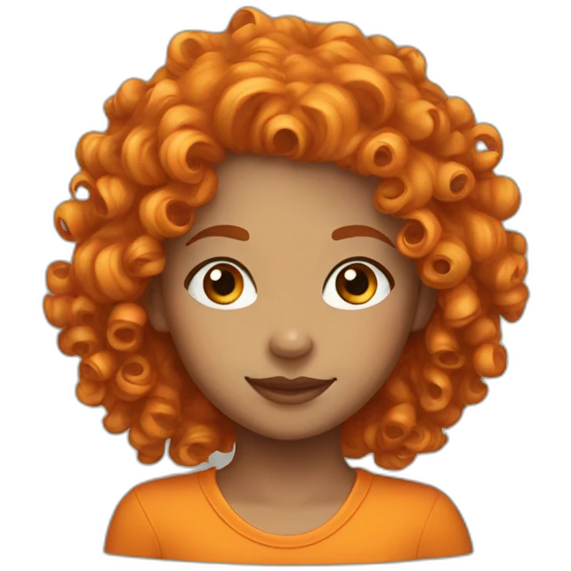 Orange curly hair girl  emoji