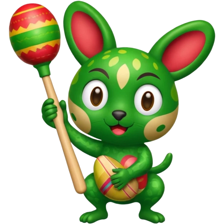 Korogu playing a maraca, no text emoji