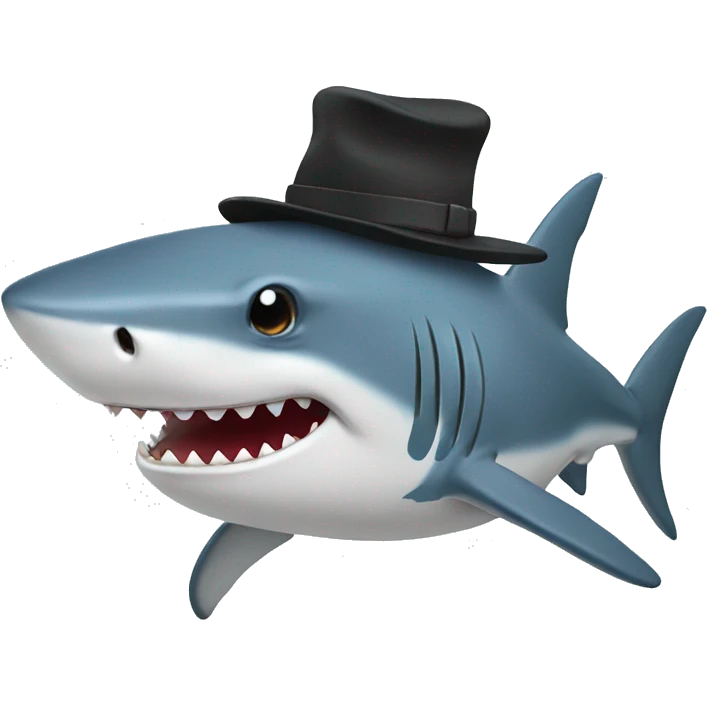 Shark with hat emoji
