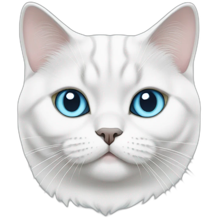 fat white british shorthair cat with iceblue eyes emoji