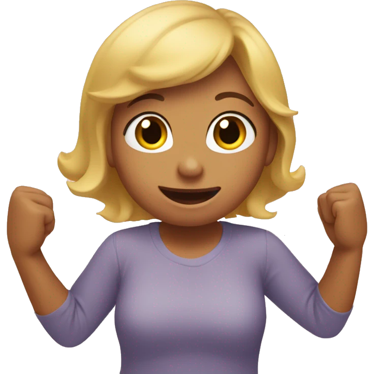 person with arms raised grabbing for mommy emoji