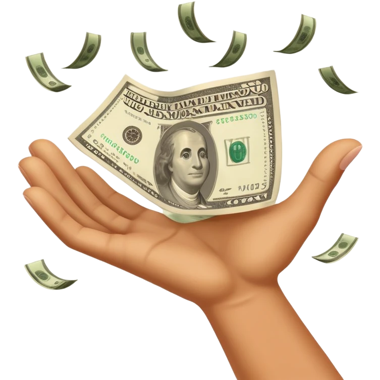 Hands flipping money emoji