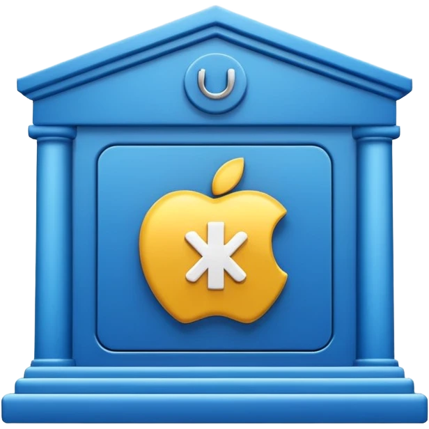 Bank with upload icon emoji