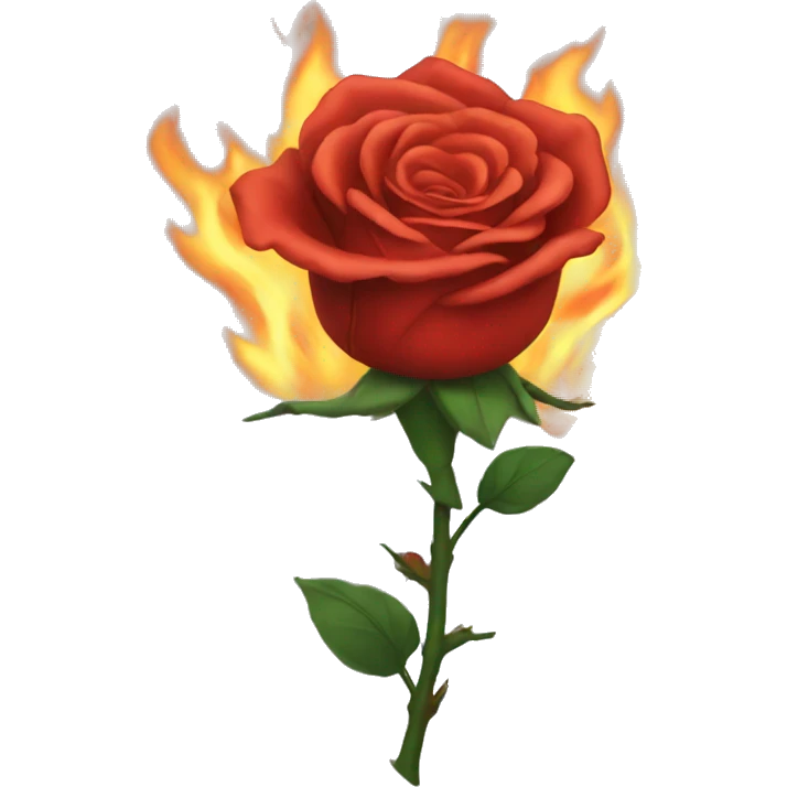 burning rose emoji
