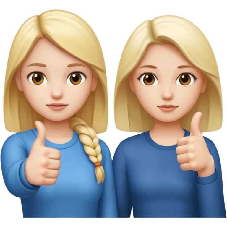 

a girl with a thumb ups and one with thumbs odwnv



 emoji