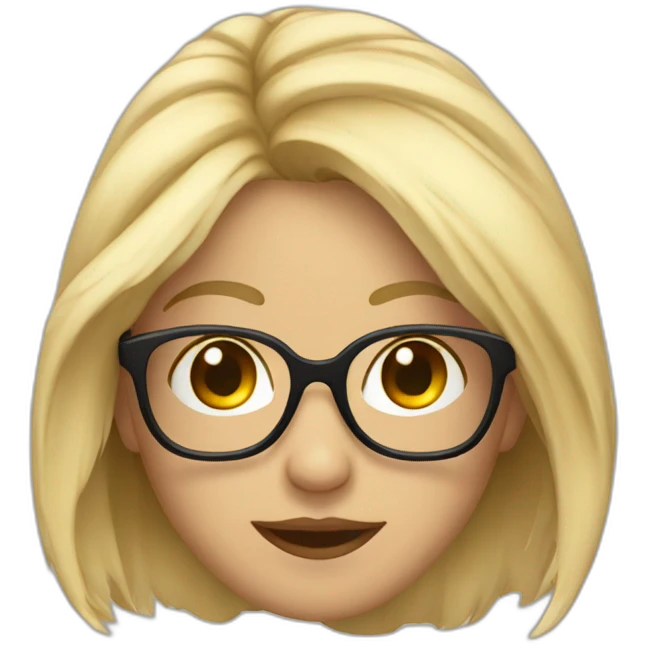 Rubia con gafas emoji