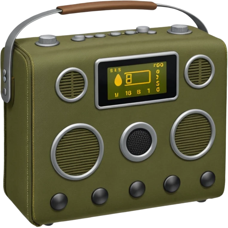 Military portable radio in cover, emoji