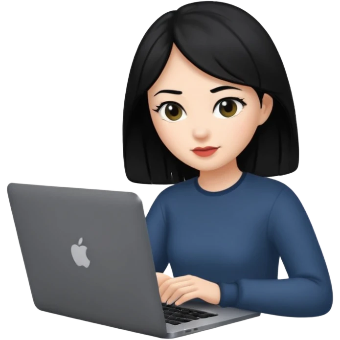 macbook black long hair beauty  emoji