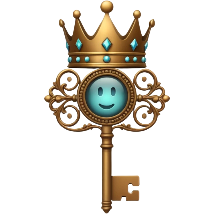 vintage key crown emoji