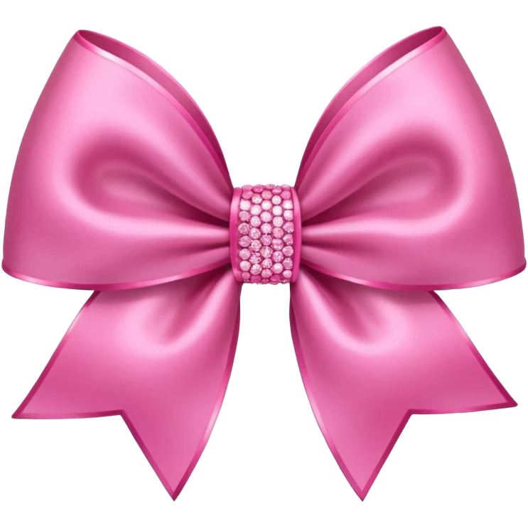 Pink bow with sparkles emoji