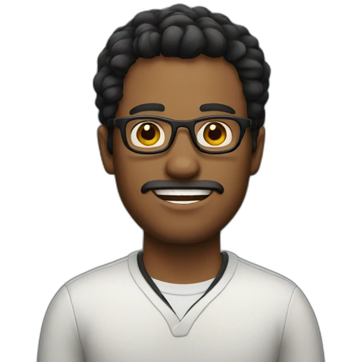 Guy with dark hair and glasses emoji