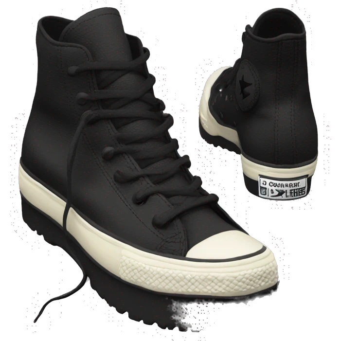 Black platform converse platform shoes hike  emoji