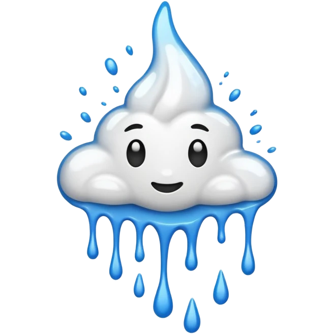 A glossy white paint splash emoji