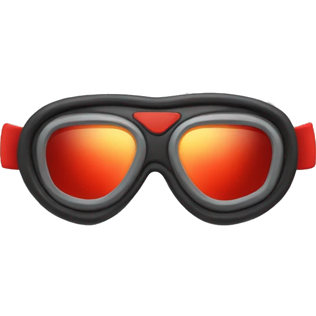goggles with red frame，wing-inspired emoji