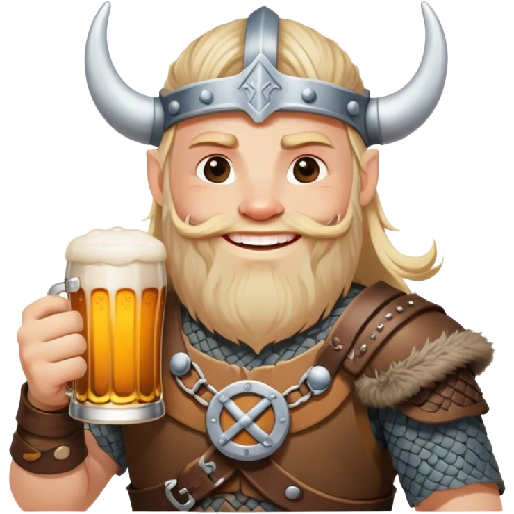smiling viking with beer emoji