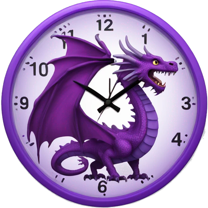 purple dragon  a clock emoji