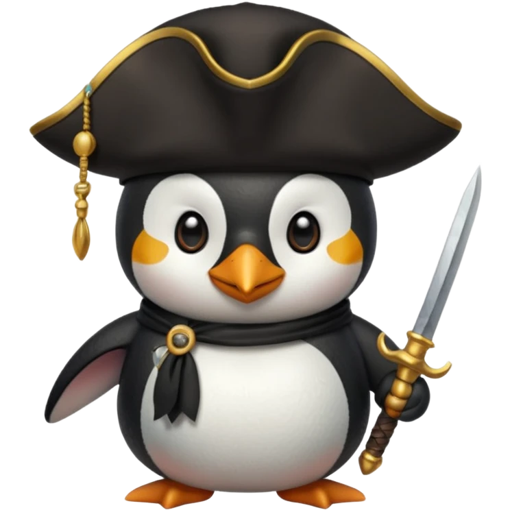 Penguin pirate emoji