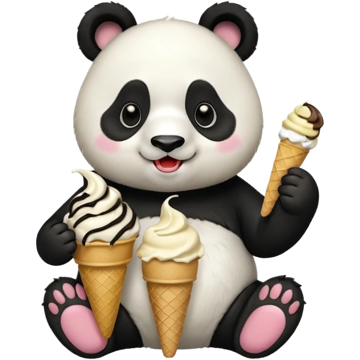 Panda eating ice cream emoji