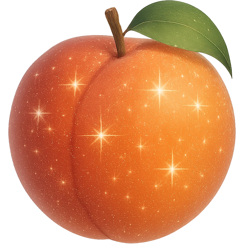 sparkling peach, no background emoji