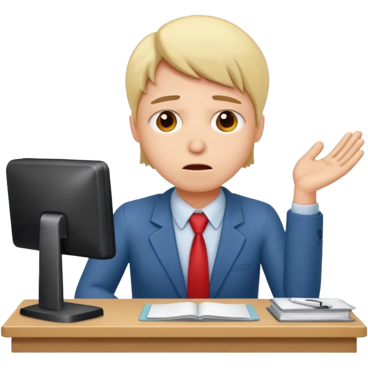 office worker in stress do not want to talk emoji