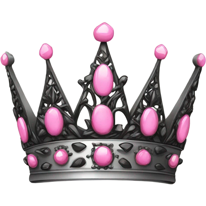 Pink and black crown emoji