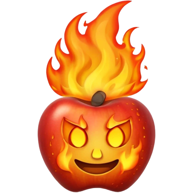 apple style emoji of a burning street with flames emoji