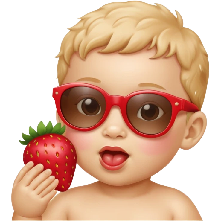 Strawberry with sunglasses and a baby emoji