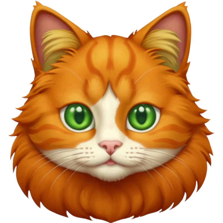 orange cat with green eyes emoji