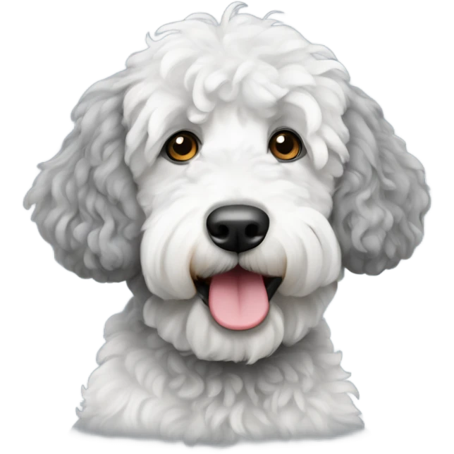 Grey and white bernadoodle emoji