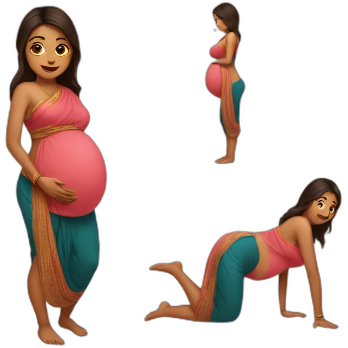 pregnant woman indian emoji