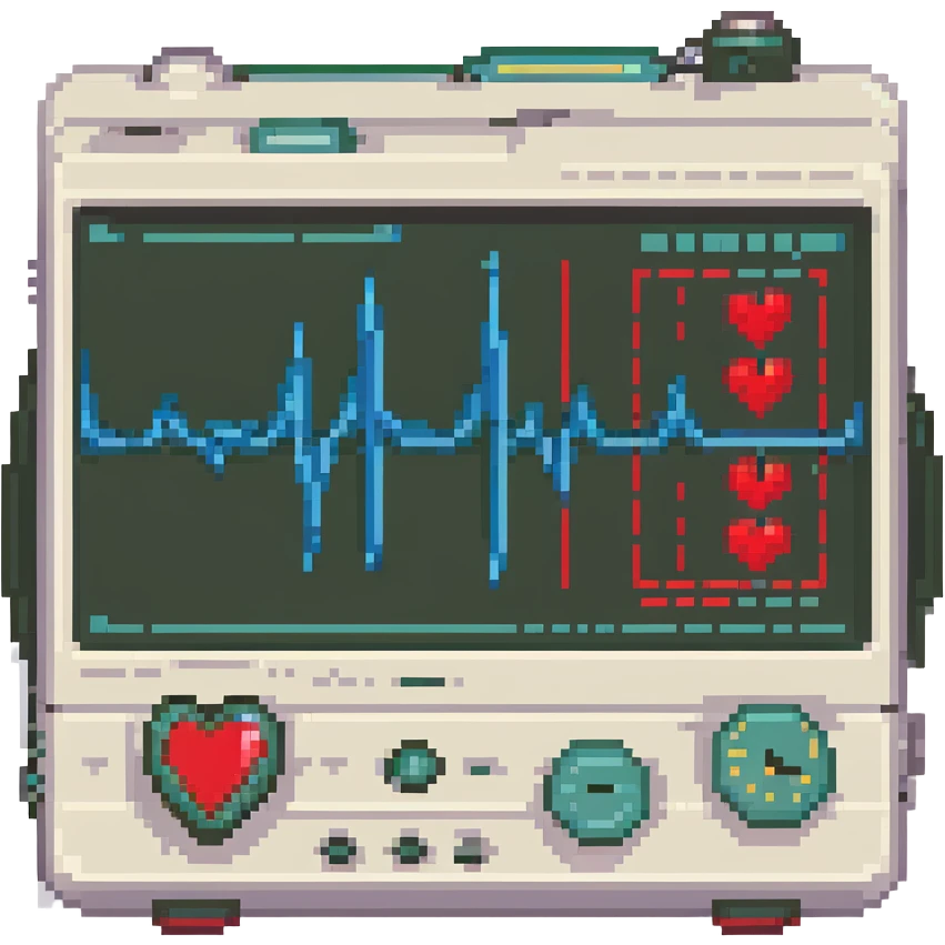 heart monitor machine with blips emoji