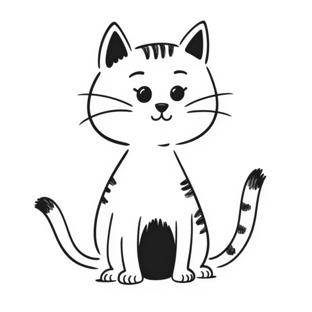 Simple cat sketch with pointy ears emoji