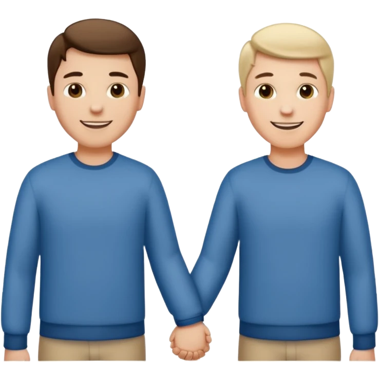 Two Guys standing next to each other holding each others dicks emoji