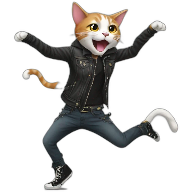cat dancing on a punk song emoji