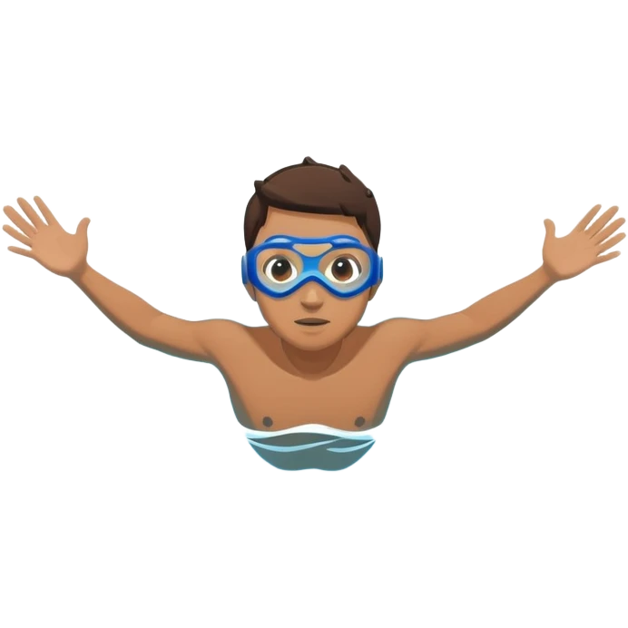 determined pool diver dives into a pool of confidence blue water underneath water water determined look emoji